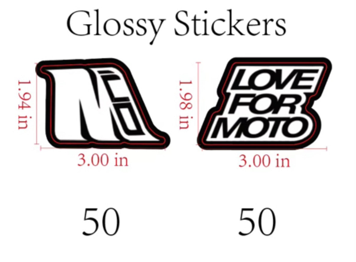 M.co & LOVE FOR MOTO tiny stickers